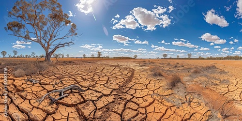 Dry season illustration on natural background