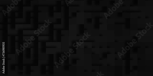 Abstract geometric Unevenness three-dimensional shadow block pattern background, Modern abstract luxury black background with Realistic wall of cubes, Abstract technology and business concept design.