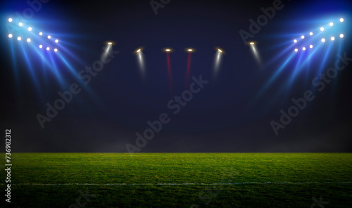 lights at night and stadium 3D rendering. © Kalawin