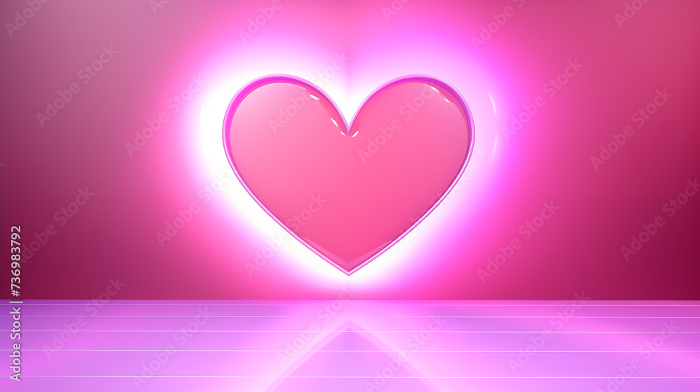 3d romantic heart shape symmetrical background