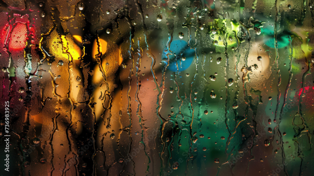 Close-up of Raindrops on a Window