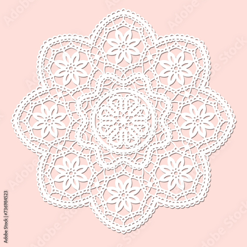 Lace doily papercut, laser cut template.