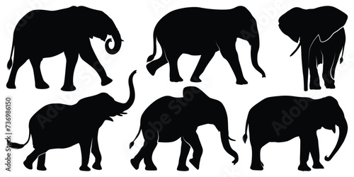 Animal Elephant Silhouettes vector illustration