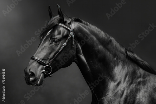 A Black and White Photo of a Horse © reddish