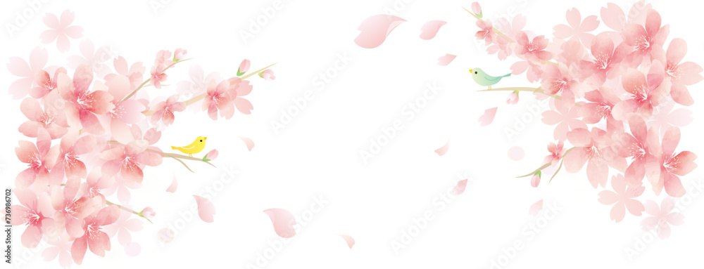 春の花　桜のベクターイラスト
spring flowers　background