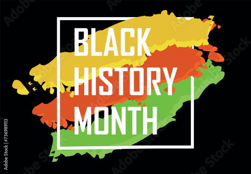 Black History Month poster on a black background. Black month holiday poster on a black background. Graphic vector. Illustration EPS 10