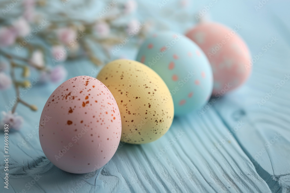 A Row of Painted Eggs on a Table A Row of Painted Eggs on a Table