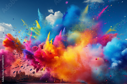 background with splashes and explosion of colors