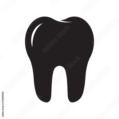 Tooth Icon in flat style.