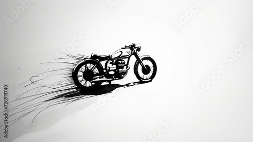 Simple bike tattoo design, minimalist, lines, black and white, white background