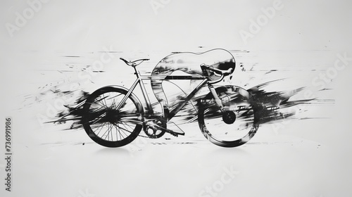 surreal logo racebike cycle black and white