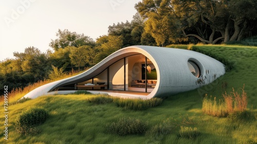 Wallpaper Mural Luxurious modern home seamlessly integrated into natural landscape Torontodigital.ca