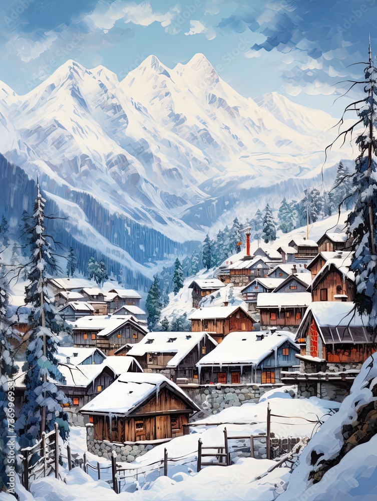 Winter Wonderland: Alpine Villages in Contemporary Snowy Hamlets