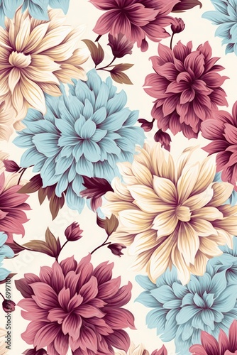 Pattern of flowers on light background