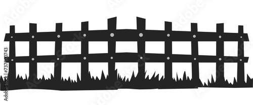 Fence silhouette illustration. Isolated on white background