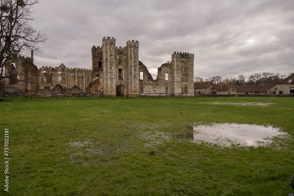 Cowdray ruins after heavy rain