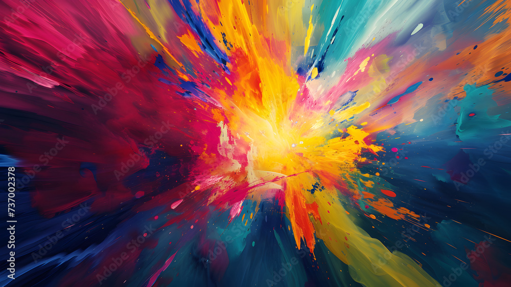 Obraz premium Colorful Chaos Dynamic Energy in Acrylic Pouring Artwork Background..