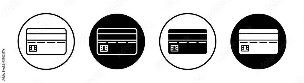 ATM card flat line icon set. ATM card Thin line illustration vector ATM card flat line icon set. ATM card Thin line illustration vector