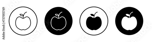 Apple flat line icon set. Apple Thin line illustration vector photo