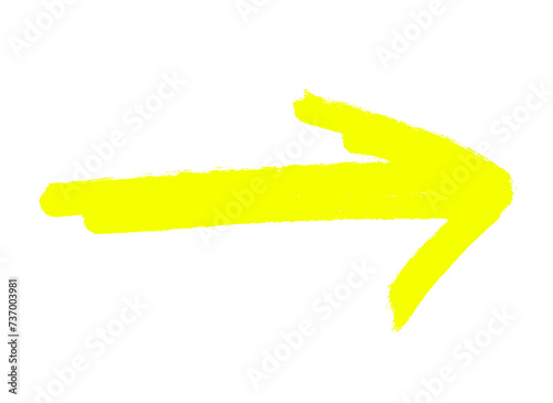 Gelbe Stiftzeichnung: Pfeil zeigt nach rechts