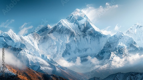 Snow-Capped Peak in Winter