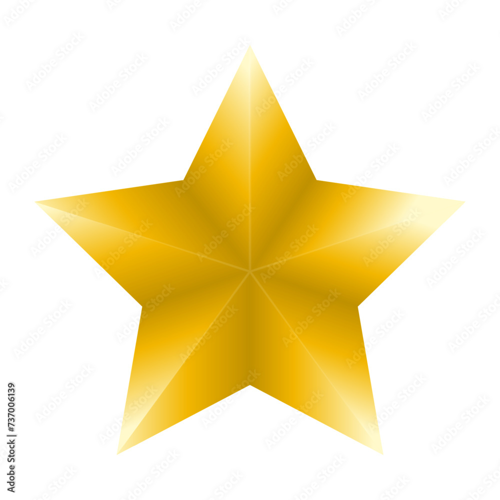 Fototapeta premium 3D gold star cartoon illustration