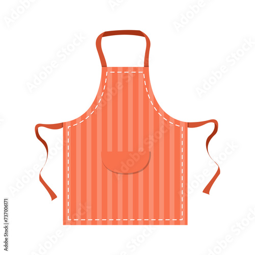 Striped orange apron cartoon illustration