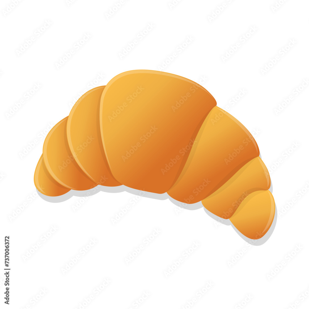 Homemade French Croissant cartoon illustration Homemade French Croissant cartoon illustration
