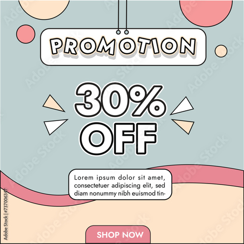 Social media promotion poster design outline typography style