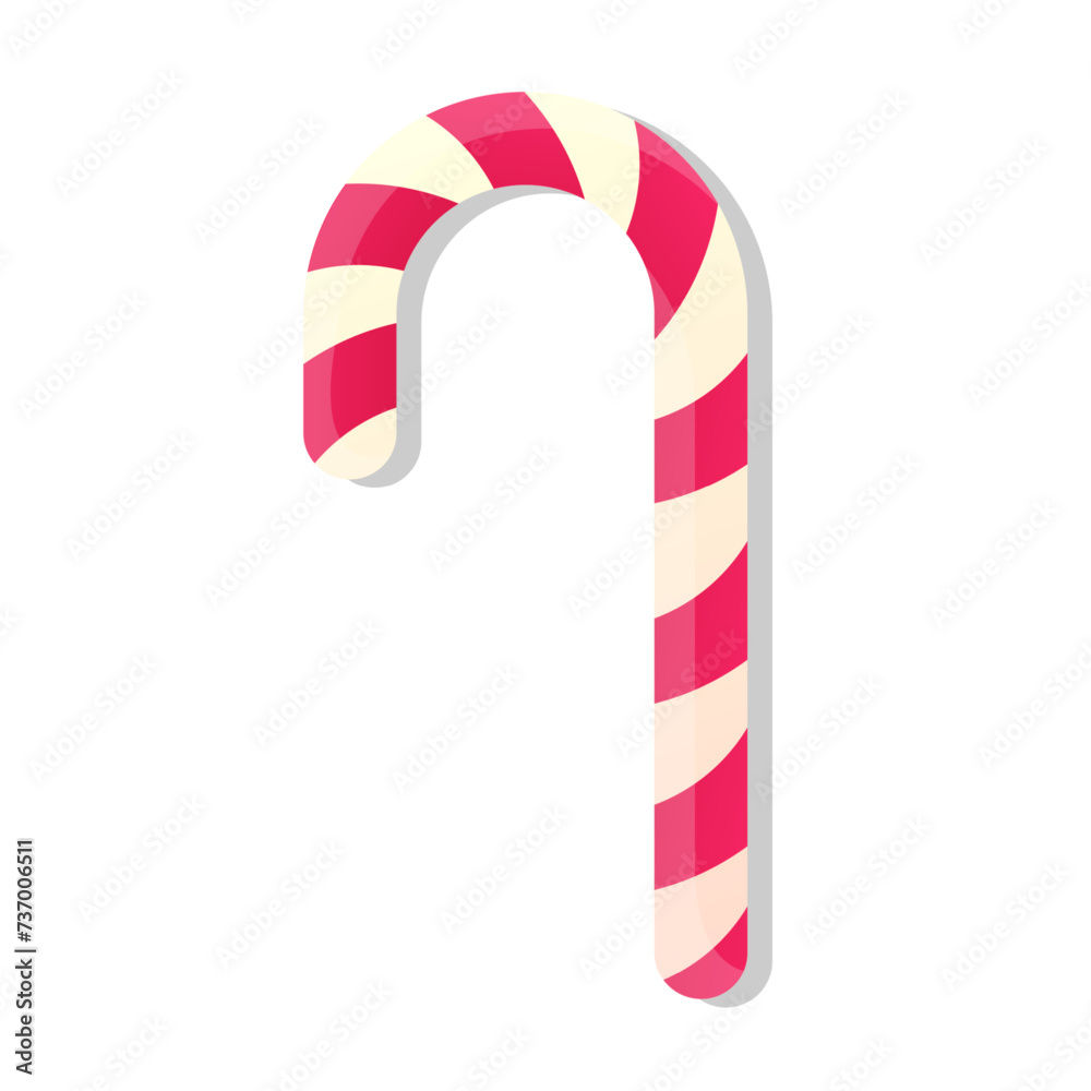 Sweet pink candy cane cartoon illustration Sweet pink candy cane cartoon illustration