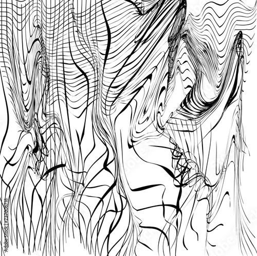 Texture with torn threads, breaks of the overall mesh.