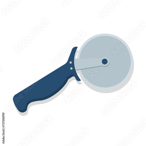 Kitchen utensil pizza cutter cartoon illustration