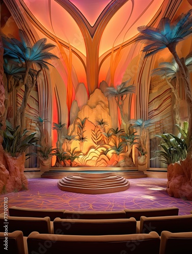 Luxurious Art Deco Theaters by the Tropical Beach: Theatrical Oasis near Sandy Shores