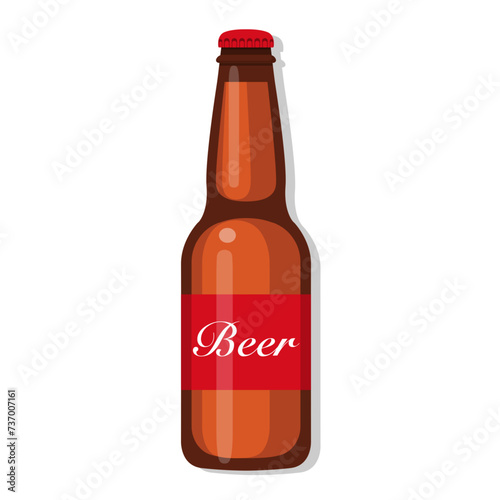 Beer glass bottle cartoon illustration