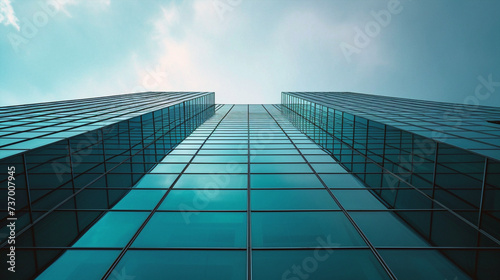 modern office building with sky. Business photo composition, simple business background. Generative AI