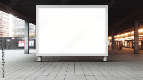 Blank white large billboard