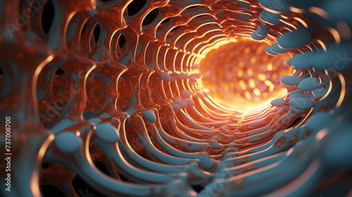 Biological macrophotography: Inside body, tunnel of nano textures and arrays in close up