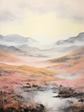 Misty Scottish Moors: Captivating Art Print Showcasing Vast Flat Moor Vistas