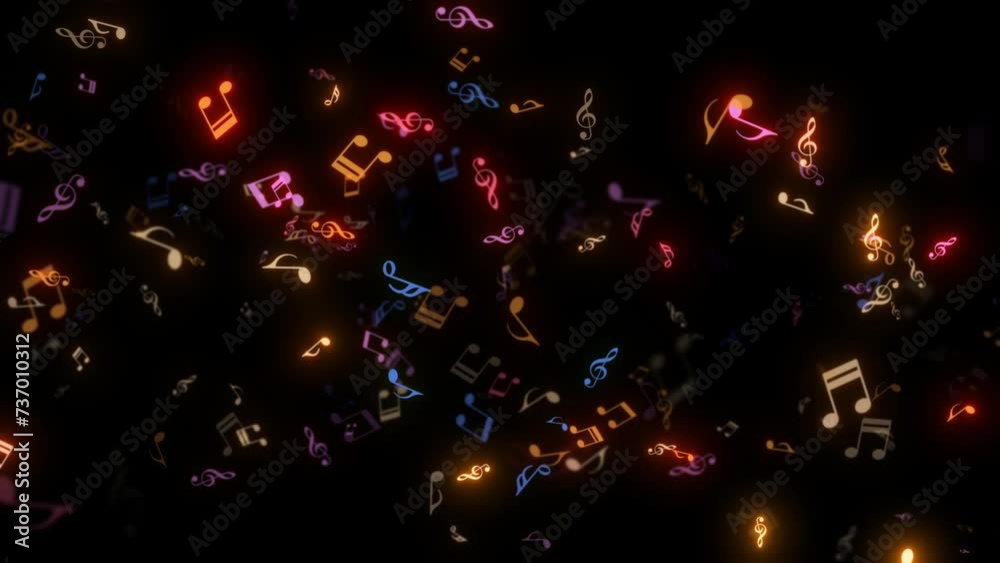 flying rock music notes conceptual background overlay