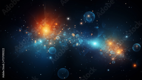two bright blue and orange stars in a dark space with stars in the background and a blue star in the foreground  2   Generative AI