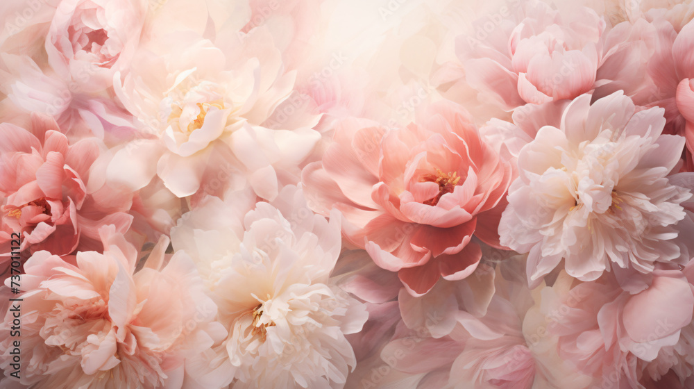 Peonies abstract summer background