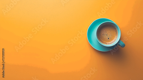 cup of coffee and clock. Business photo composition  simple business background. Generative AI
