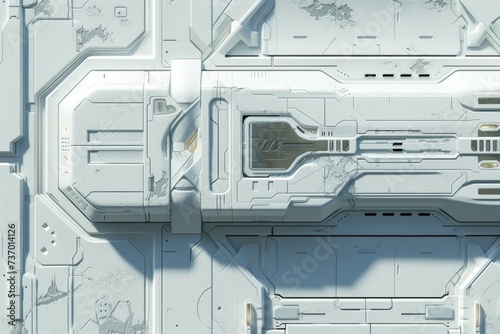 Scifi design external side walls panels abstract. clean light color.