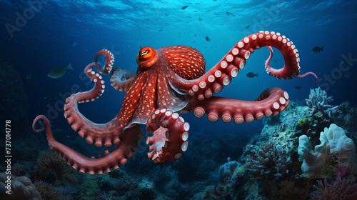 Red octopus © Black