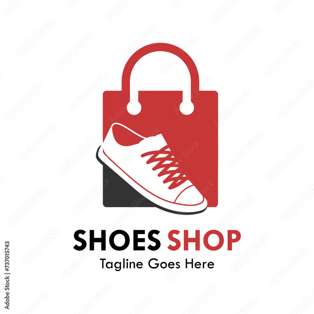 Shoes shop design logo template illustration