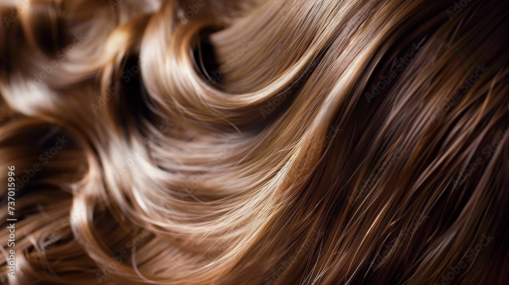 Fototapeta premium Beautiful healthy shiny hair texture. Made with generative ai