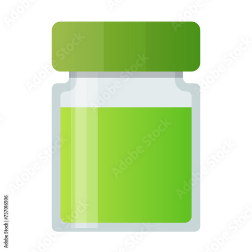 Painting tool green watercolor pigment glass bottle