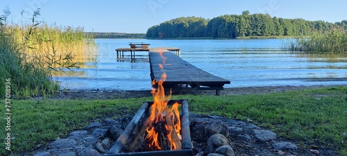 lake and fire