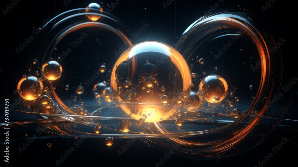 Futuristic Abstract Spheres and Swirls Design Futuristic Abstract Spheres and Swirls Design