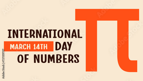Simple vector illustration of world pi day.Happy National Pi Day. March 14.